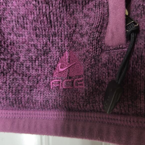 NIKE ACG FITNESS WORKOUT PURPLE FULL ZIP FLEECE JACKET WOMENS SIZE MEDIUM M - Picture 2 of 7
